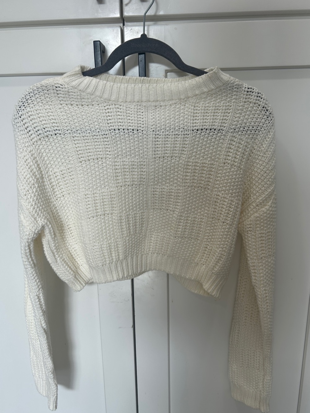 Cropped Crewneck Sweater - Cream